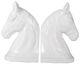 A & B Home White Jubilee Horse Head Bookends-1