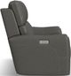 Flexsteel® Carter Smoke Power Reclining Loveseat with Power Headrests and Lumbar-4