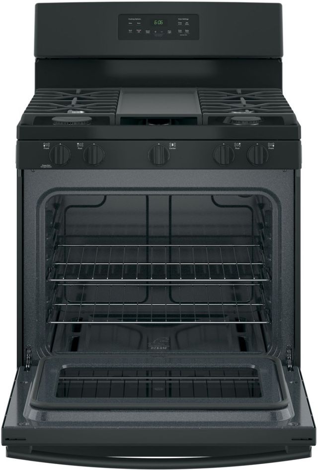 GE® 30" Black Freestanding Gas Range-3