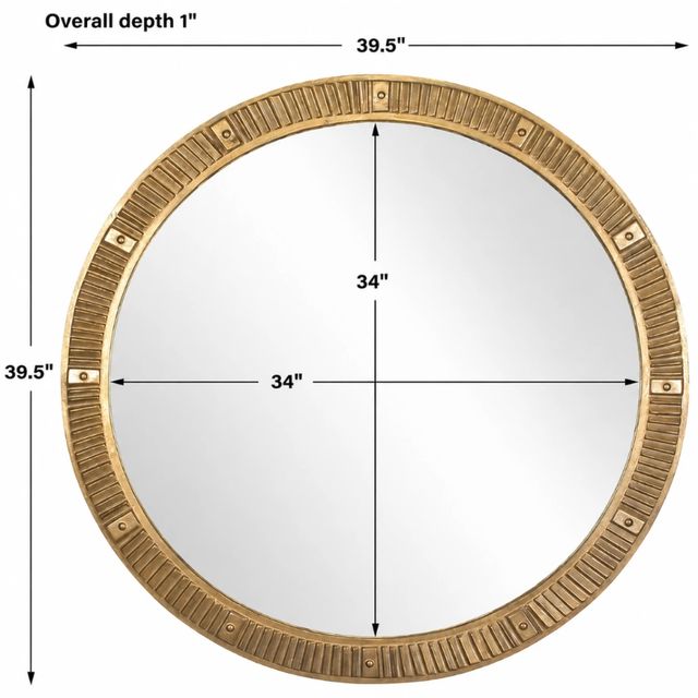 Uttermost® Heart Of Gold Gold-Plated Round Mirror-2