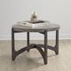 Liberty Furniture Cascade Wire Brush Rustic Brown Round Cocktail Table with Concrete Top-3