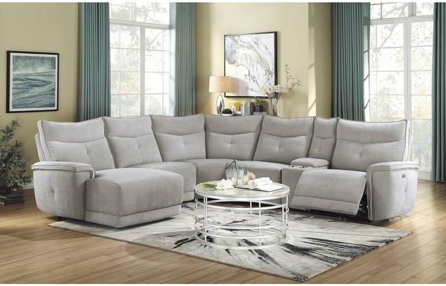 Mazin Furniture Tesoro Mist Gray Armless Reclining Chair-3