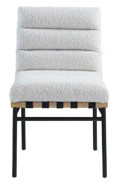 Meridian Furniture Burke Cream Boucle Dining Chair-1