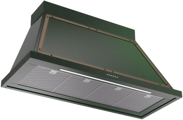 Ilve® Nostalgie II Noblesse 48" Emerald Green Wall Mounted Range Hood with Burnished Trim-1