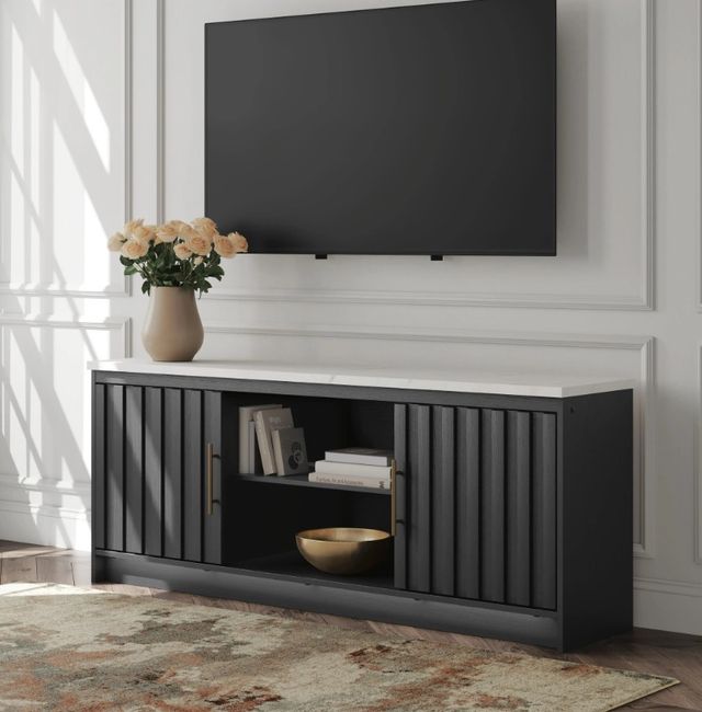 Signature Design by Ashley® Cadmori Black/White XL TV Stand with Fireplace Option-1