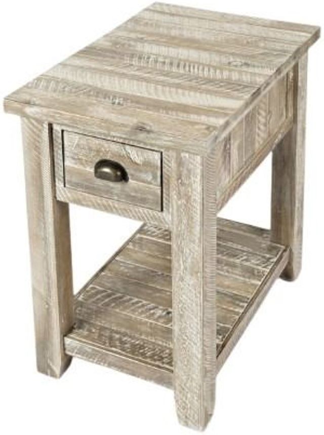 Jofran Inc. Artisan's Craft Washed Gray Chairside Table-3