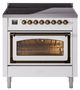 Ilve® Nostalgie II Noblesse 36'' White Pro Style Induction Range with Burnished Trim-0