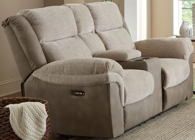 Taffy Sand Power Reclining Console Loveseat-0
