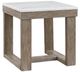 Signature Design by Ashley® Loyaska Ivory End Table with Brown Base -0