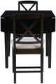 Linon Torino 3-Piece Black Drop Leaf Dining Table Set-5