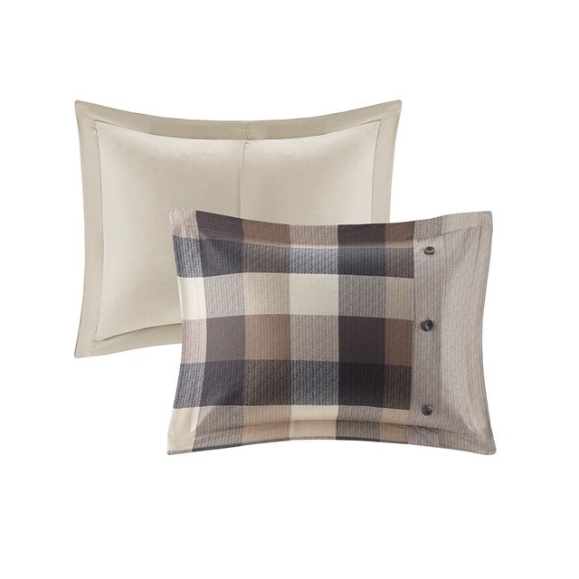 Olliix by Madison Park Ridge 7 Piece Neutral King Herringbone Comforter Set-3