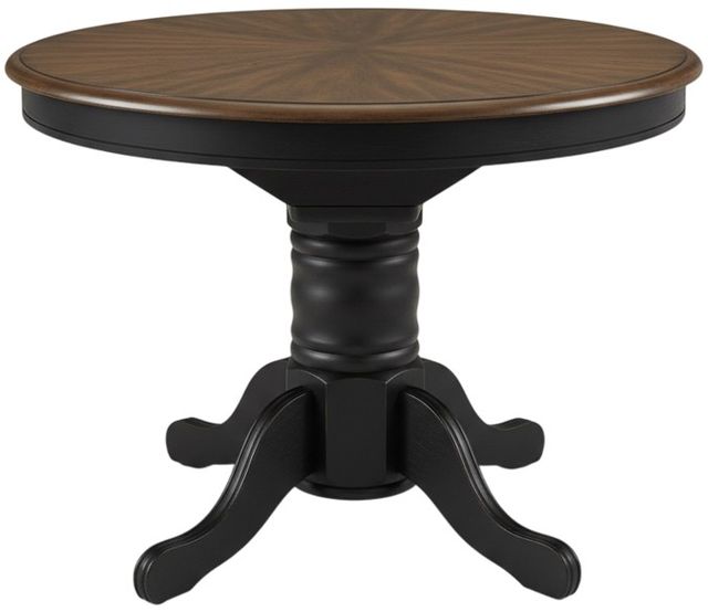 Liberty Furniture Carolina Crossing 3-Piece Antique Honey/Black Pedestal Dining Set-2