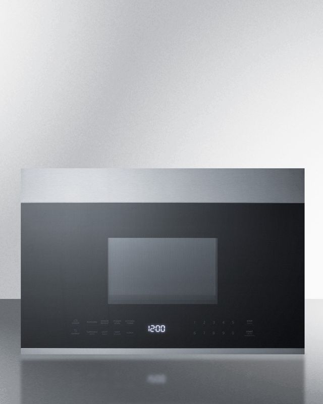 Summit® 1.3 Cu. Ft. Black with Stainless Steel Over the Range Microwave-0