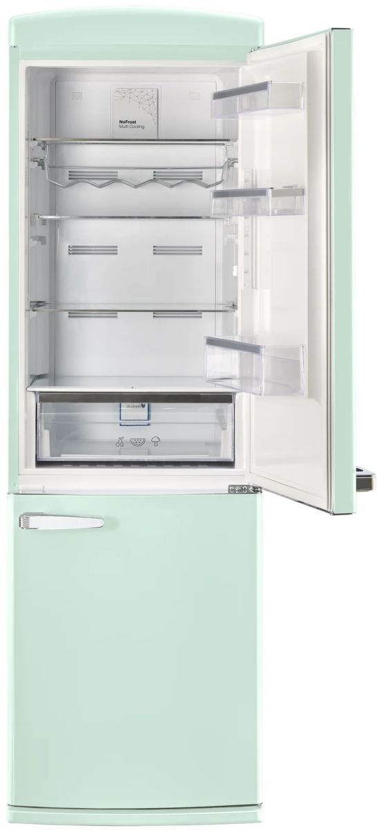 Unique® Appliances Classic Retro 24" 11.7 Cu. Ft. Summer Mint Green Counter Depth Bottom Freezer Refrigerator-3