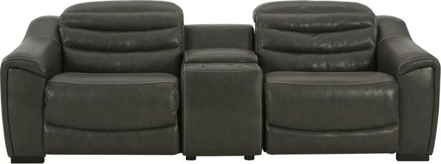 Signature Design by Ashley® Center Line 2-Piece Dark Gray Power Reclining Living Room Set-1