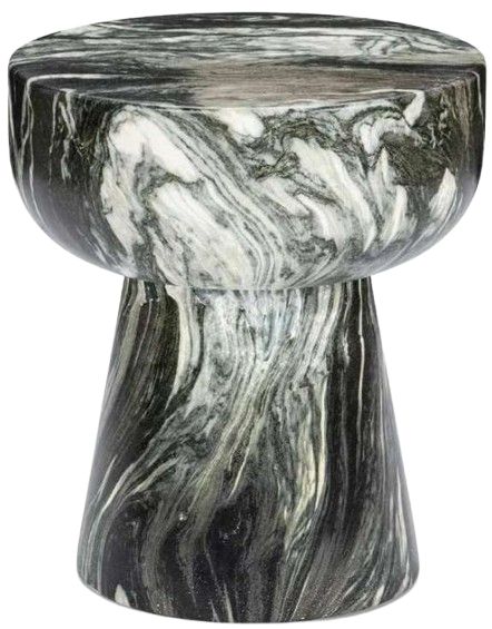 Classic Home Merz Green Concrete/Fiber Glass Outdoor Stool-3