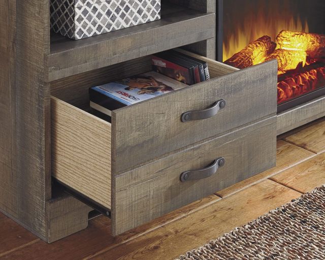 Signature Design by Ashley® Trinell Brown TV Stand with Electric Fireplace-2
