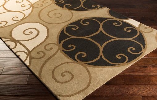 Surya Athena Khaki/Black 5'x8' Area Rug-1