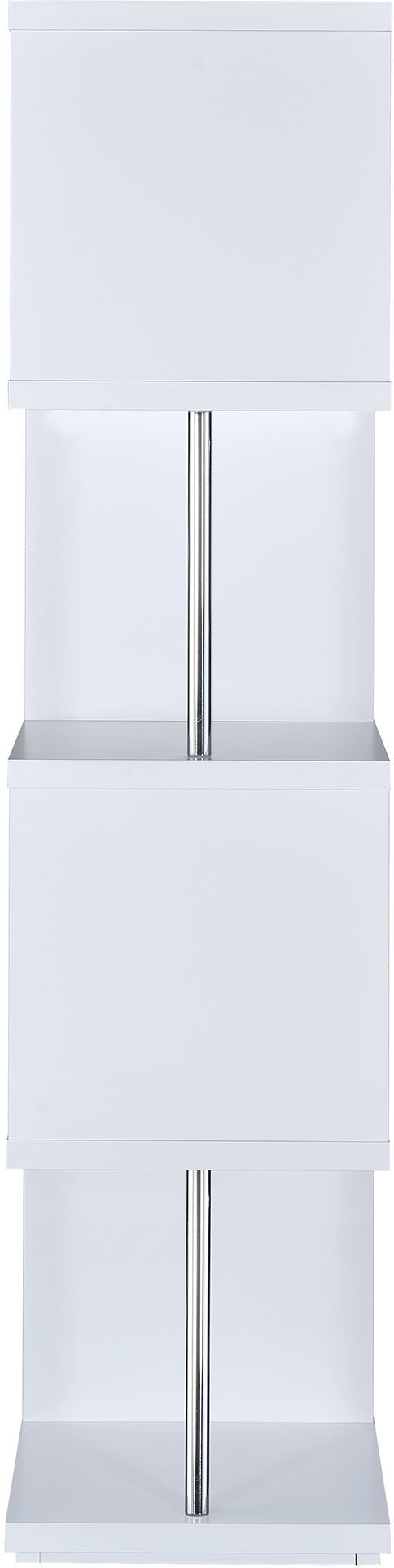 Coaster® Baxter White/Chrome 4-Shelf Bookcase-3