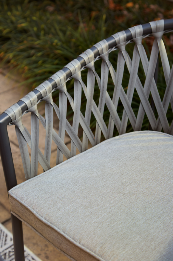 Signature Design by Ashley® Palm Bliss 4-Piece Grey Outdoor Chair Set-2
