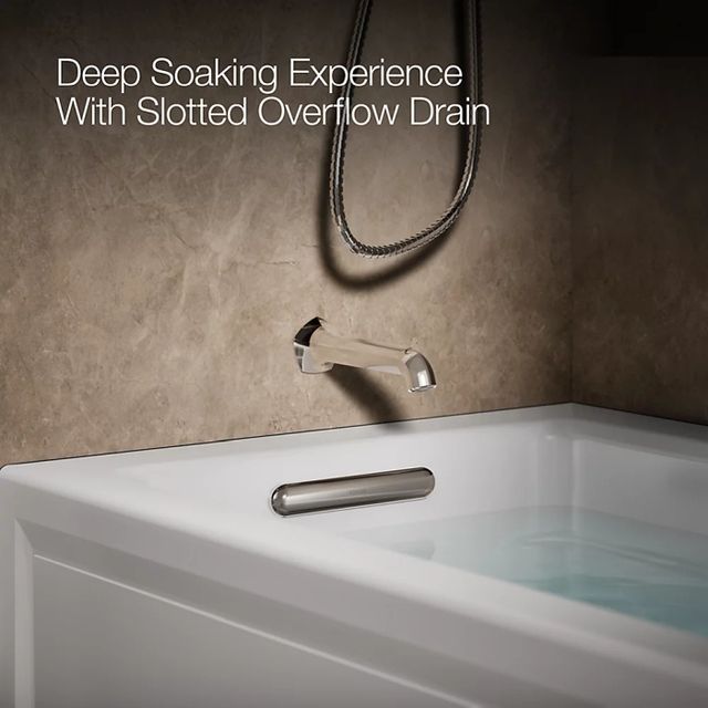 KOHLER® Archer® White 66" x 32" Alcove Heated BubbleMassage™ Air Bath-4