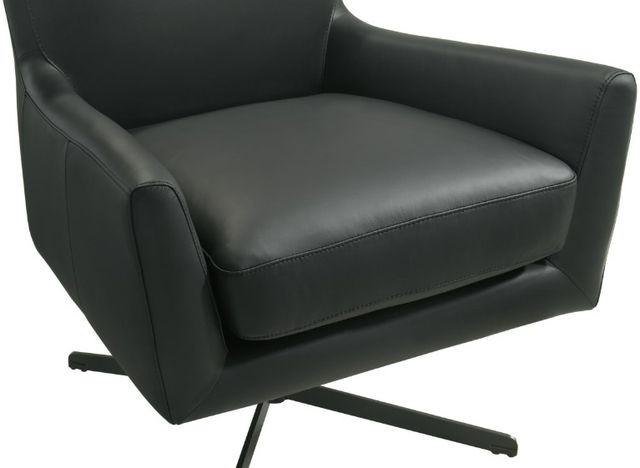 New Classic® Home Furnishings Acadia Black Leather Swivel Chair-3