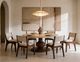 International Furniture Direct Lumiere Gray with Matte Acrylic Top Pedestal Dining Table with Brown Base-1