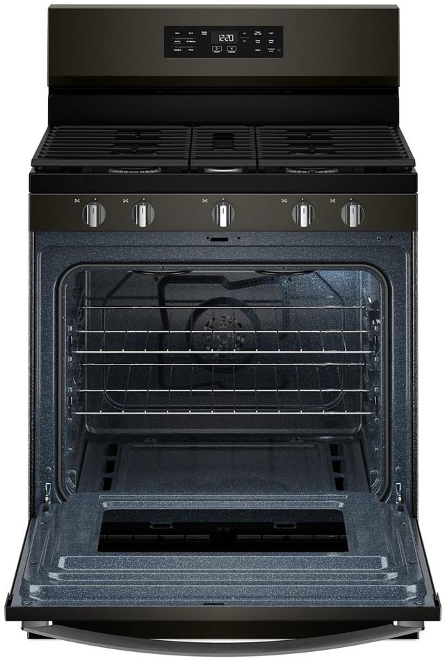 Whirlpool® 30" Black Stainless Steel Freestanding Gas Range with Air Cooking Technology and Steam Clean-1