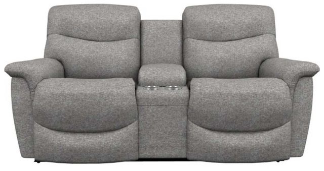 La-Z-Boy® James Smoke Power Reclining Loveseat with Headrest and Console-1