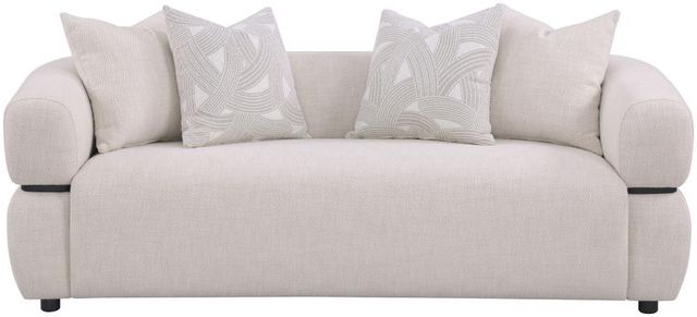 Coaster® Jeanette 84" Beige Upholstered Round Arm Sofa-2