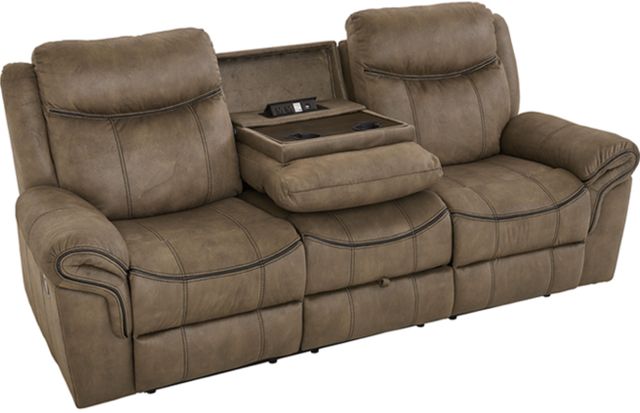 American Wholesale Furniture Knoxville Brown Manual Reclining Sofa-0