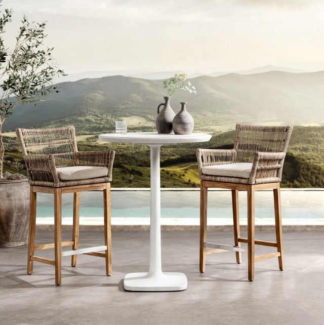 Classic Home Paulina White Outdoor Pub Table-1