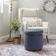 Linon Sunny Blue Storage Ottoman-1