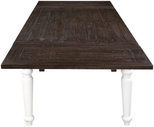 Emerald Home Mountain Retreat Dark Mocha Dining Table Antique White Base-4