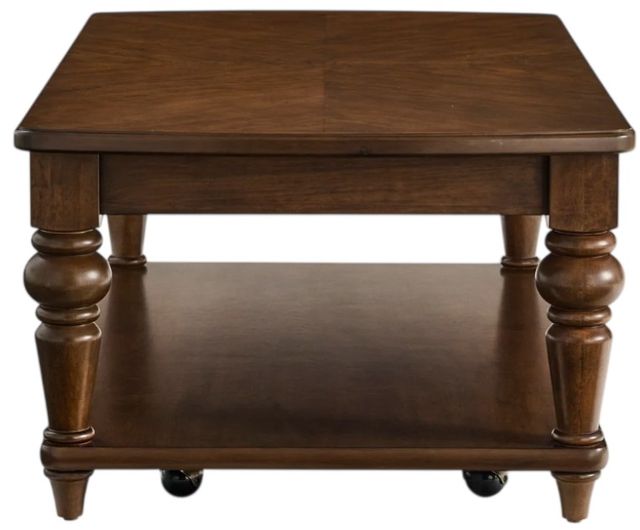 Flexsteel® Bellevue Whiskey Brown Rectangular Coffee Table with Casters-4