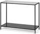 Korson Furniture Marini Glass Top Console Table with Black Metal Base -0