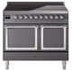 Ilve® Nostalgie II Noblesse 40'' Graphite Matte Pro Style Induction Range with Chrome Trim-0