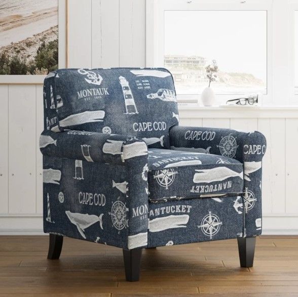 Jofran Inc. Seafarer Navy Accent Chair-1