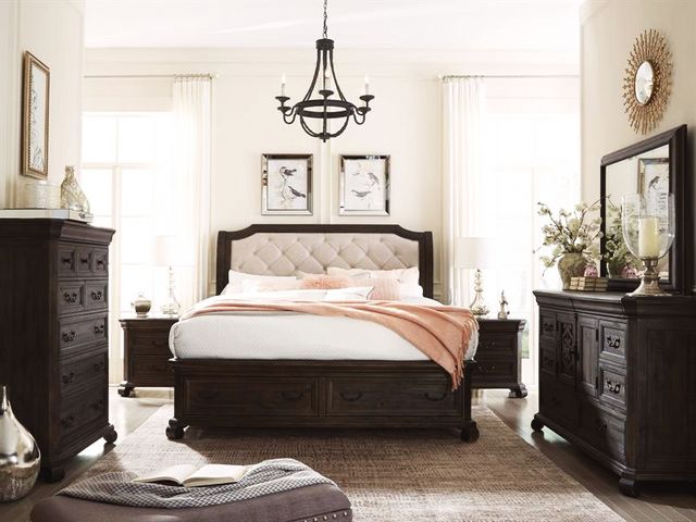 Magnussen Home® Bellamy Peppercorn Complete King Sleigh Storage Bed-3