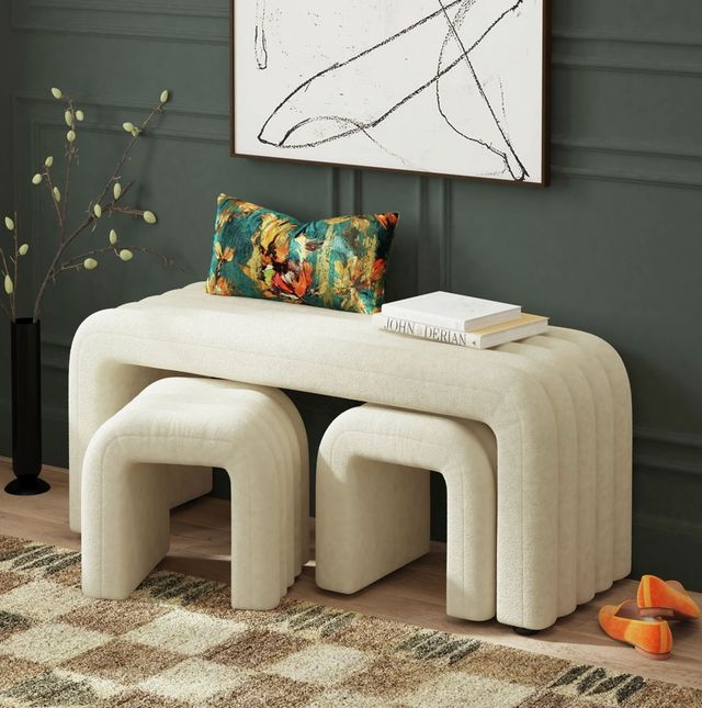 Elements International Seqouia 3-Piece Cream Seating Set-1