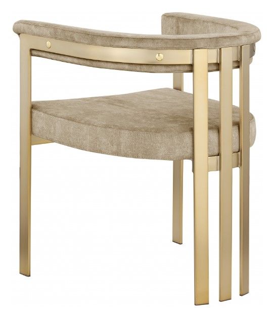 Meridian Furniture Marcello Beige/Brushed Brass Dining Chair-2