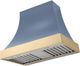 La Cornue Cascade Series 36" Provence Blue Wall Mounted Range Hood with Polished Brass Trim-0