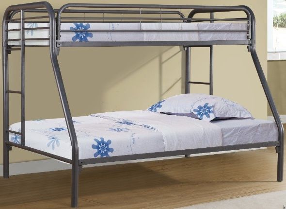 American Wholesale Furniture Grey Twin/Full Bunkbed -0