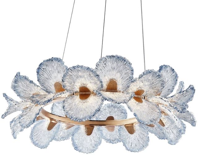 Michael Amini® Brisa Blue/Gold Round LED Chandelier-0
