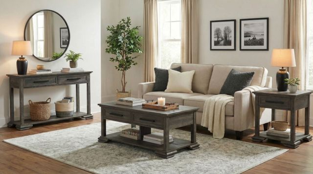 Elements International Park Ridge 3-Piece Charcoal Occasional Table Set-1