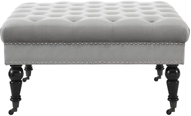 Linon Isabelle Black/Gray Ottoman-2