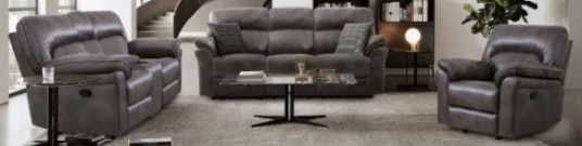 Furniture of America® Josias Dark Gray Manual Reclining Loveseat-1