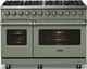 Viking® 5 Series 48" Eucalyptus Pro Style Dual Fuel (NG) Range with Polished Chrome Trim-2
