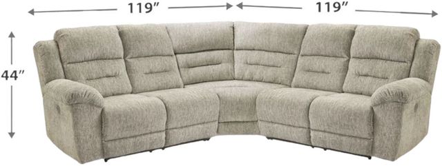 Signature Design by Ashley® Family Den 3-Piece Pewter L-Shape Power Reclining Sectional-1
