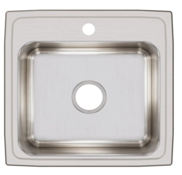 Elkay Lustertone® Lustrous Satin 20'' 1-Hole Single Bowl Drop-in Sink-1